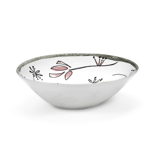 Marni Midnight Flowers Medium Low Bowls Set Of 2 - Fiore Rosa